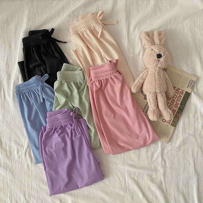 Girls' Ice Silk Wide Leg Pants Summer Korean Children's Loose Pants Baby Elastic Casual Pants