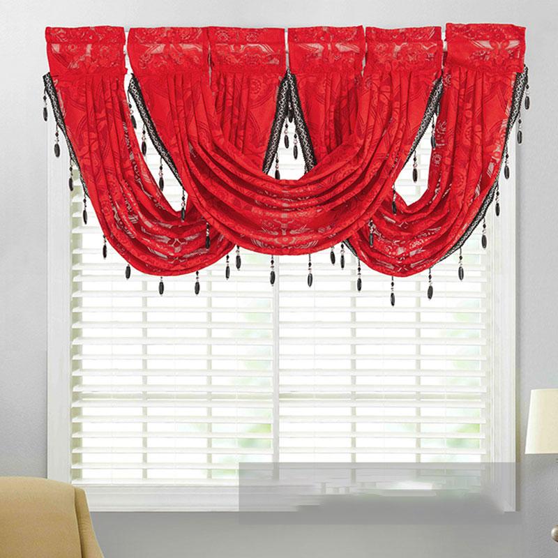 

Простые кисточные вуалевые сваги, жаккардовые шторы, ламбрекен, домашний декор, кухня, гостиная, ресторан, маленькая штора