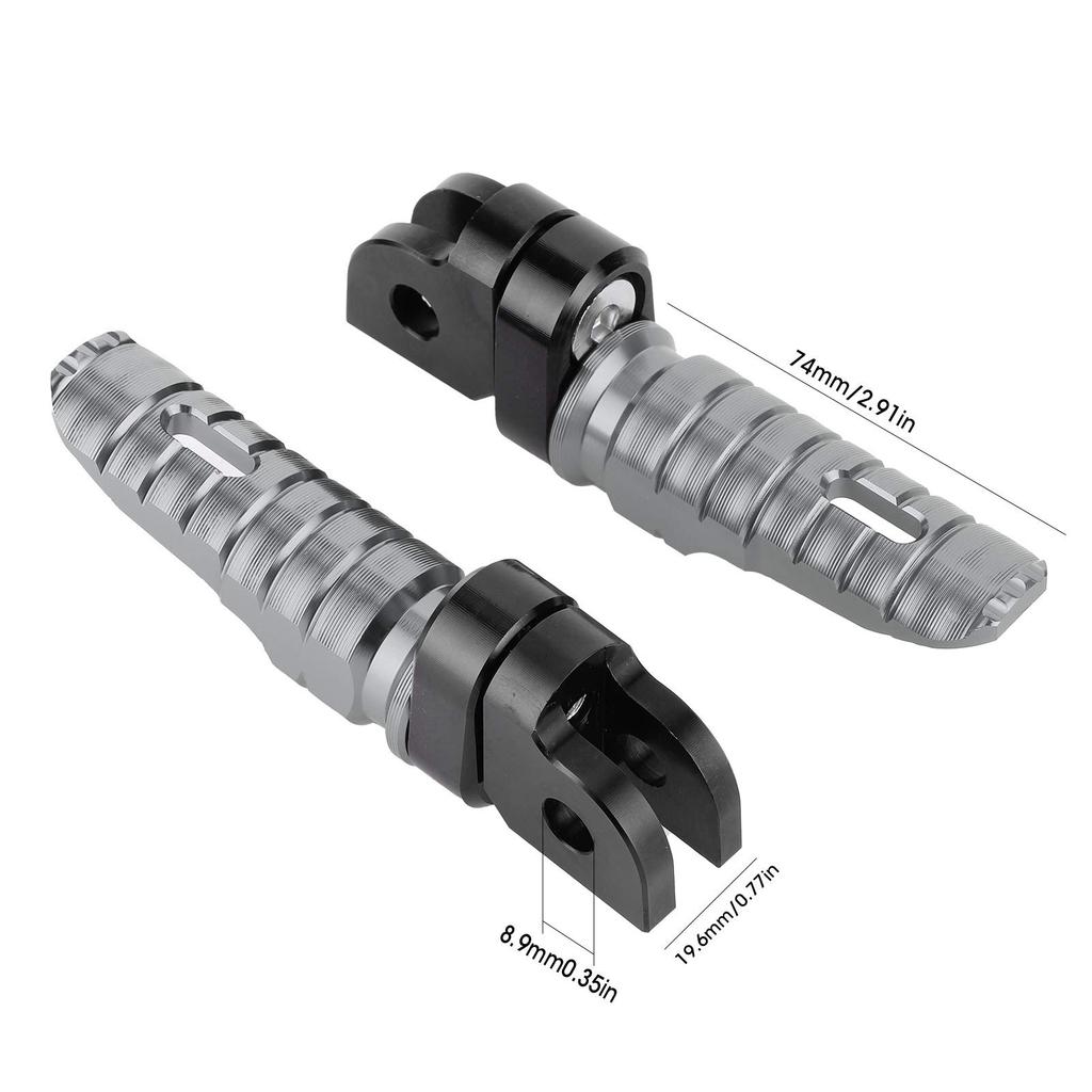 Yctze Motorcycle Front Footrest Front Left Right Pair Fit Yamaha MT‑03 MT‑25 MT‑07 MT‑09 R3XJ6 (Titanium)