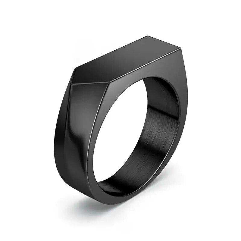 Jiayiqi Männer Ring Punk Rock Glatte 316L Edelstahl Siegelring Für Männer Hip Hop Party Schmuck Großhandel Männlich Hochzeit anel