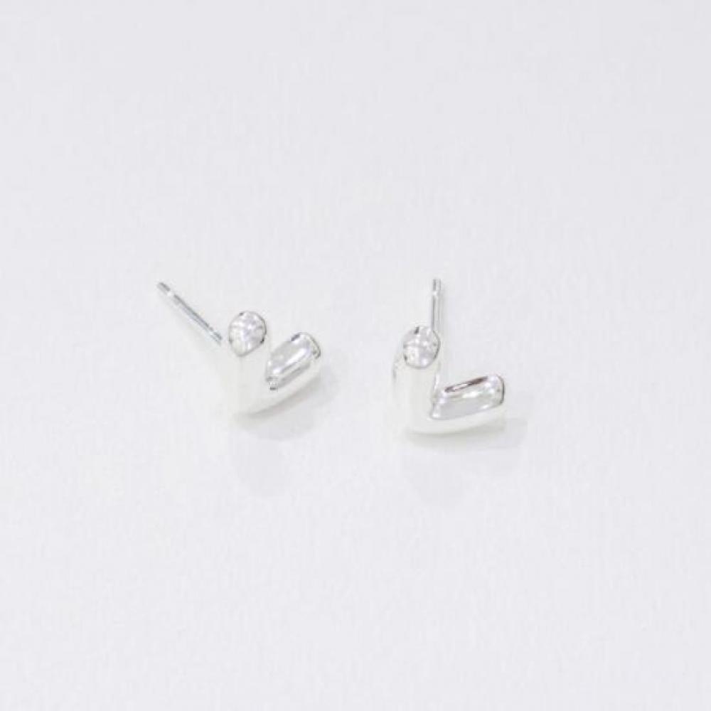 New ArriVals Open Run Mini Heart Earring Sterling SilVer V Cut