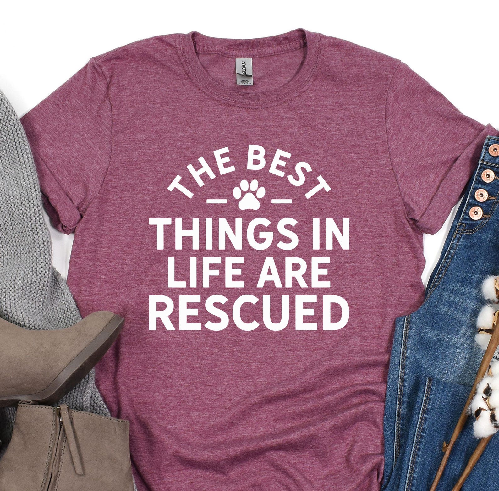 The Best Things In Life Are Rescued, Dog Shelter Shirt, New Dog Owner Gift Tee, Animal Lover Tshirt, Dog Mom Tee, Fur Mama Gift, New Dog Tee S