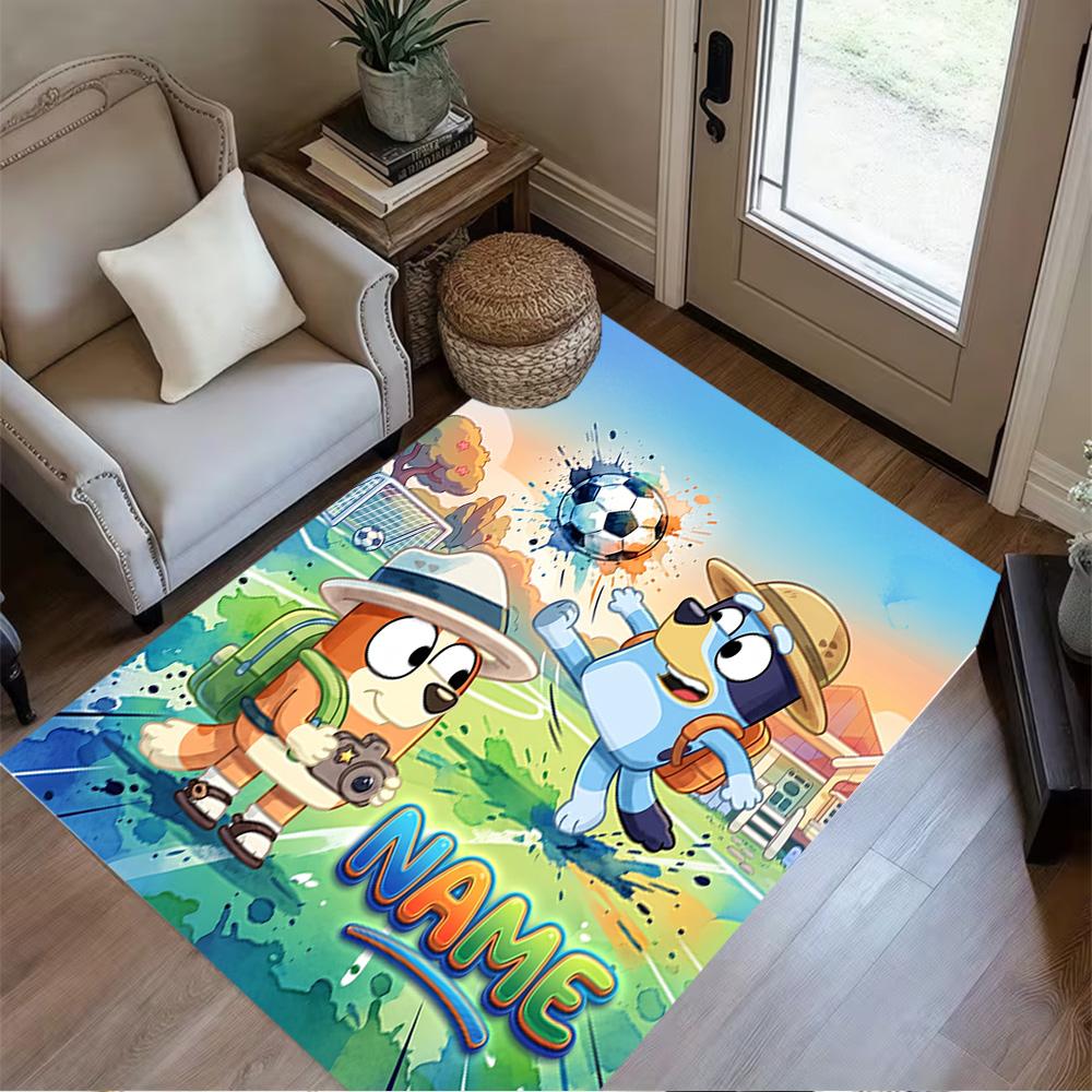 Christmas Soccer Fun Personalized Name Area Rug Suitable for Balcony Dining Room Playrooms Dormitory Anti-slip Rug Office home decor Wedding Party Gif