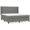3131362 vidaXL Lit à sommier tapissier avec matelas Gris foncé 160x200cm Tissu