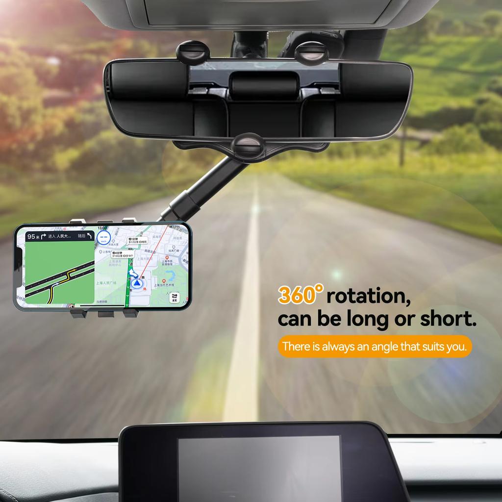 360°Rotatable and Retractable Car Phone Holder Car Rearview Mirror Bracket Universal Phone GPS Holder Universal Phones Holder