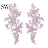 Embroidery Lace Applique 2 Pcs Sewing Flower Fabric Collar Patch Motif Trim for Clothing Wedding Gown Dress Bridal DIY Crafts Daily Wear Tailor Shops