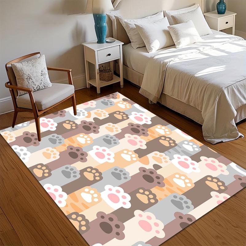 

Нескользящий ковер Пастельный отпечаток лапы Ковер для гостиной Нескользящие моющиеся ковры для декора гостиной Домашний коврик для ванной Комнаты Ковры в подарок 40x60CM