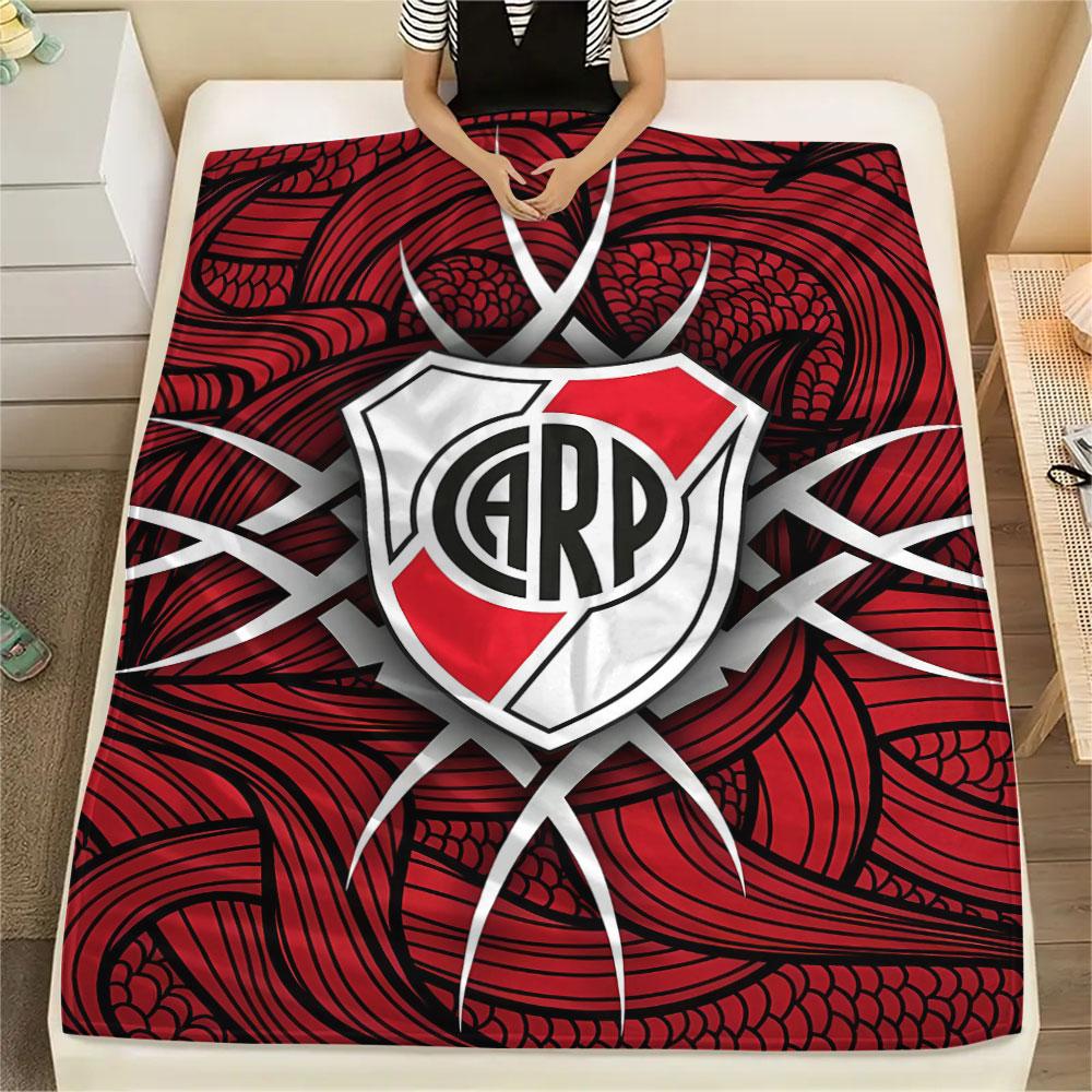 1PC Club Atlético River Plate Patterned Flannel Blanket Suitable For All Seasons for Home Decor Warmth and Comfort Gifts Holiday Present