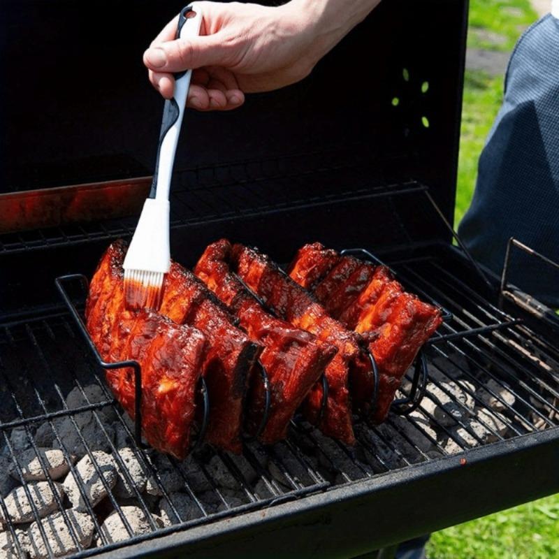 1PC Non-Stick BBQ Rib Rack Stand Barbecue Steaks Racks Beef Ribs Grill Black for Gas Smoker BBQ Tools