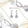 Elegant S925 Earrings With Large English Zircon, Long Hanging