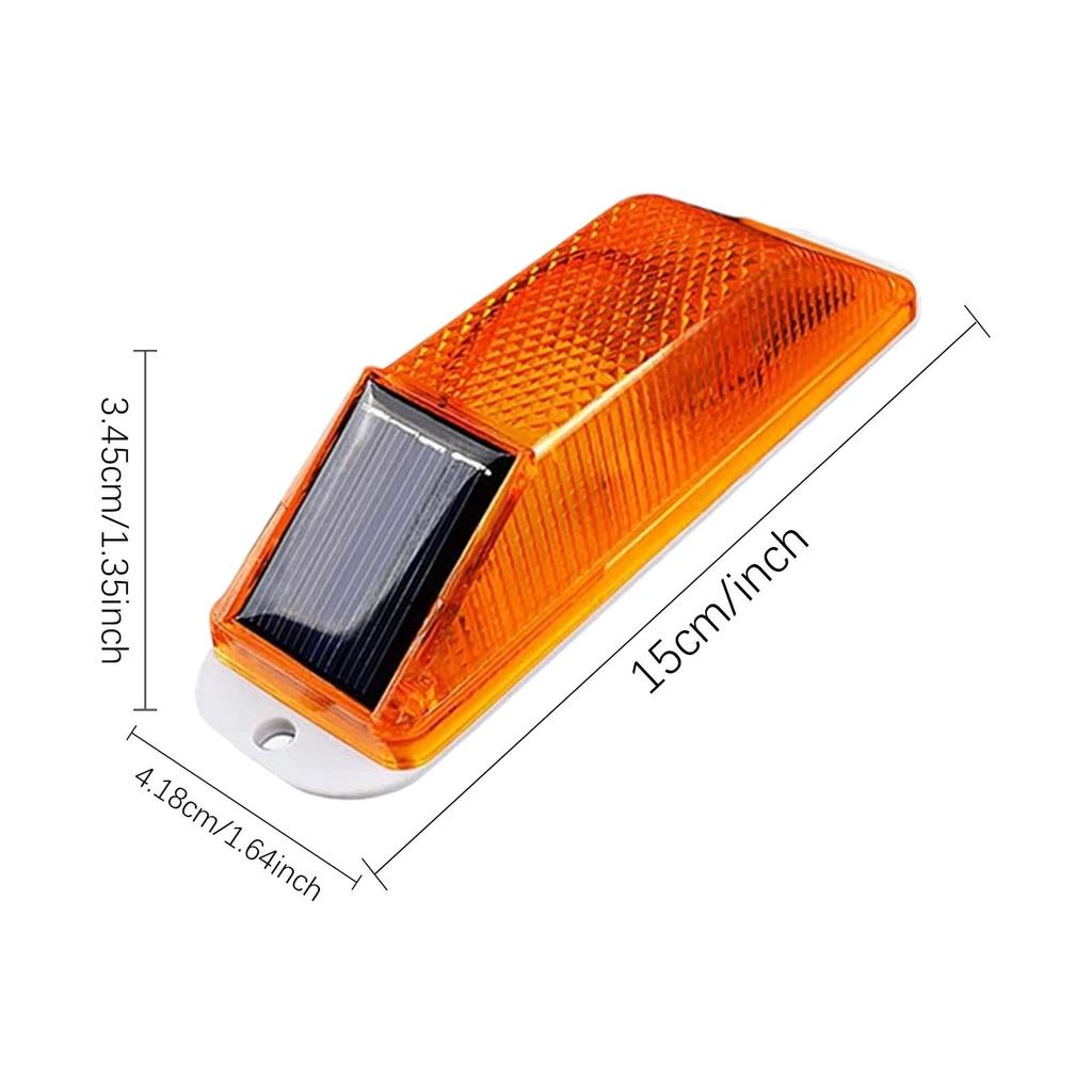 Solar Warning Light, LED Light, Strobe, Illuminance Sensor, Automatic Flashing, Flash, Ultra Brightness, Waterproof,