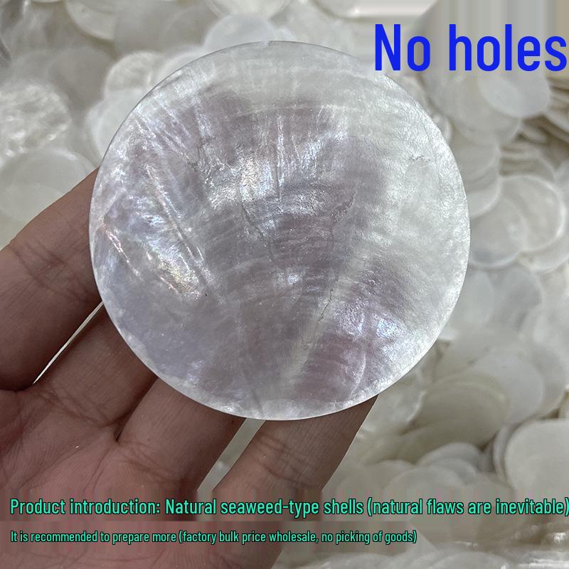 Natural Translucent Mother-of-Pearl Shell Wind Chime - White Round Pieces