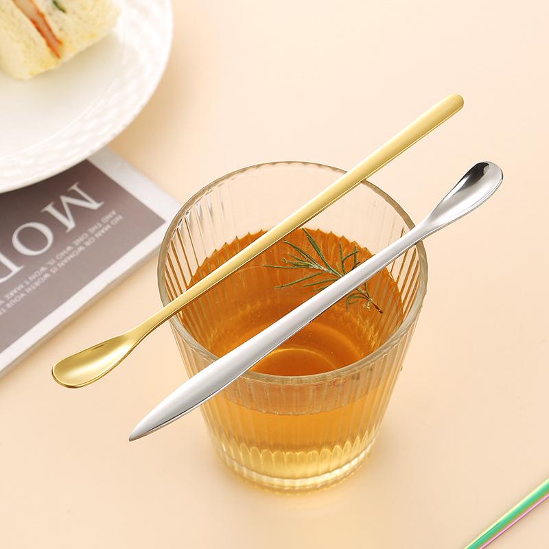 Korean Gold Stainless Steel Multi-Purpose Small Spoon for Coffee, Tea, and More