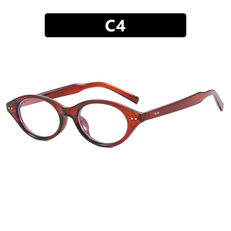 Rice Nail Small Frame Nerd Glasses Frame Cat Eye Can Be Equipped With Myopia Oval Glasses Frame Retro Plain Glasses