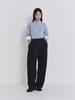 Pokeopeiseu (W) Stripe Wool Pants Dark Navy