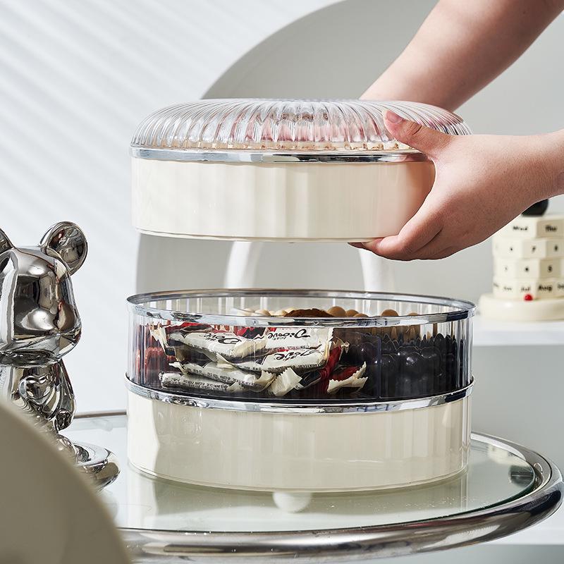 Elegant Multi-layer Fruit and Snack Box with Lid for Living Room