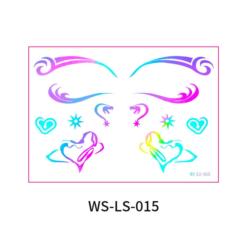 European & American Cross-border Music Festival Laser Eyeliner Stickers - Waterproof & Long-lasting Disposable Tattoos