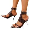 Fashion 2025 Fashion Ladies Shoes Buckle Strap Women's Sandals Summer Open Toe  Retro Party Metal Decoration Plus Size Heeled Sandals