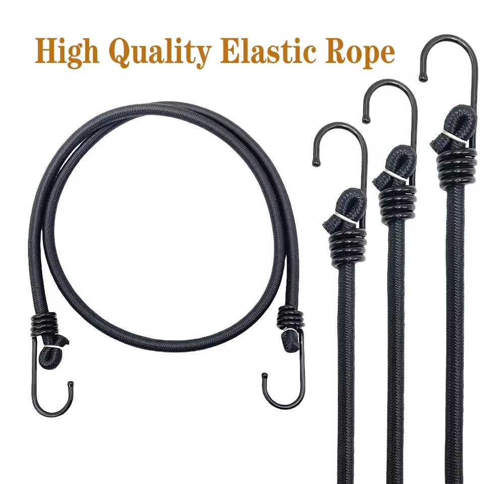10 Pcs Bungee Cords with Hooks Heavy Duty Outdoor Elastic Bungee Straps Rubber Tarp Strap for Cargo Bike Car Luggage Fixing Rope