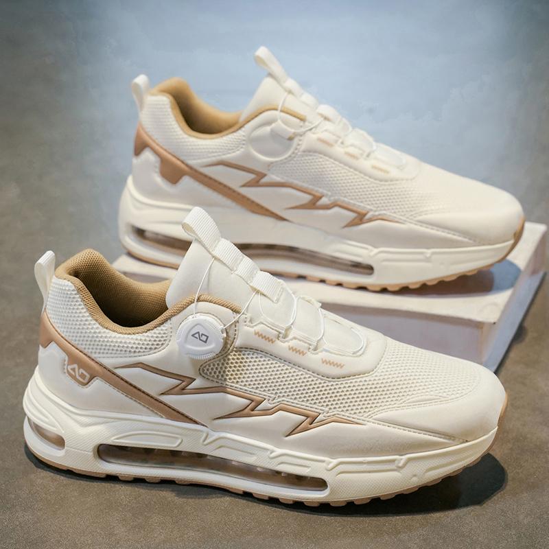 Mens Sports Shoes 2026 New Breathable Mesh Button Rotation Design Simple Fashion Autumn Outdoor Leisure Running Shoes Men