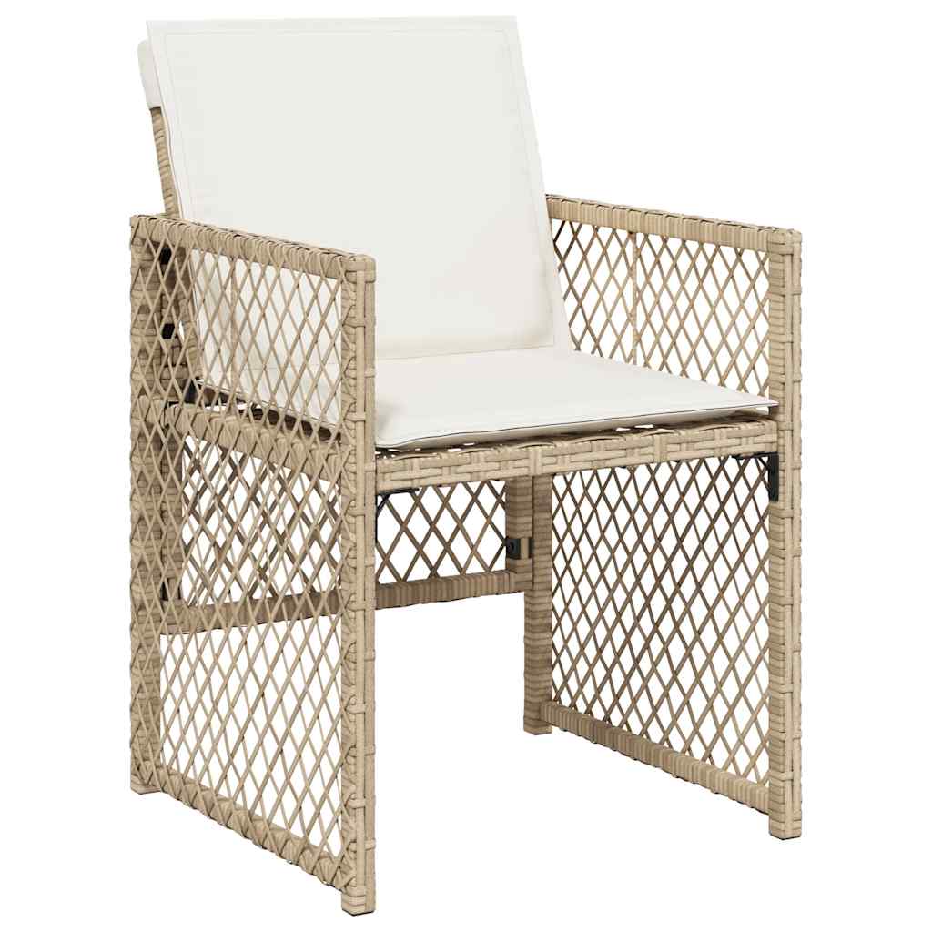 Vidaxl 5-Cz. Garden Furniture Set With Cushions, Beige, Poly Rattan