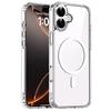 Us Stock Luxury Shockproof Clear Transparent Silicone Phone Case for Iphone 16 Support Wireless Charging Magnetic Back Cover