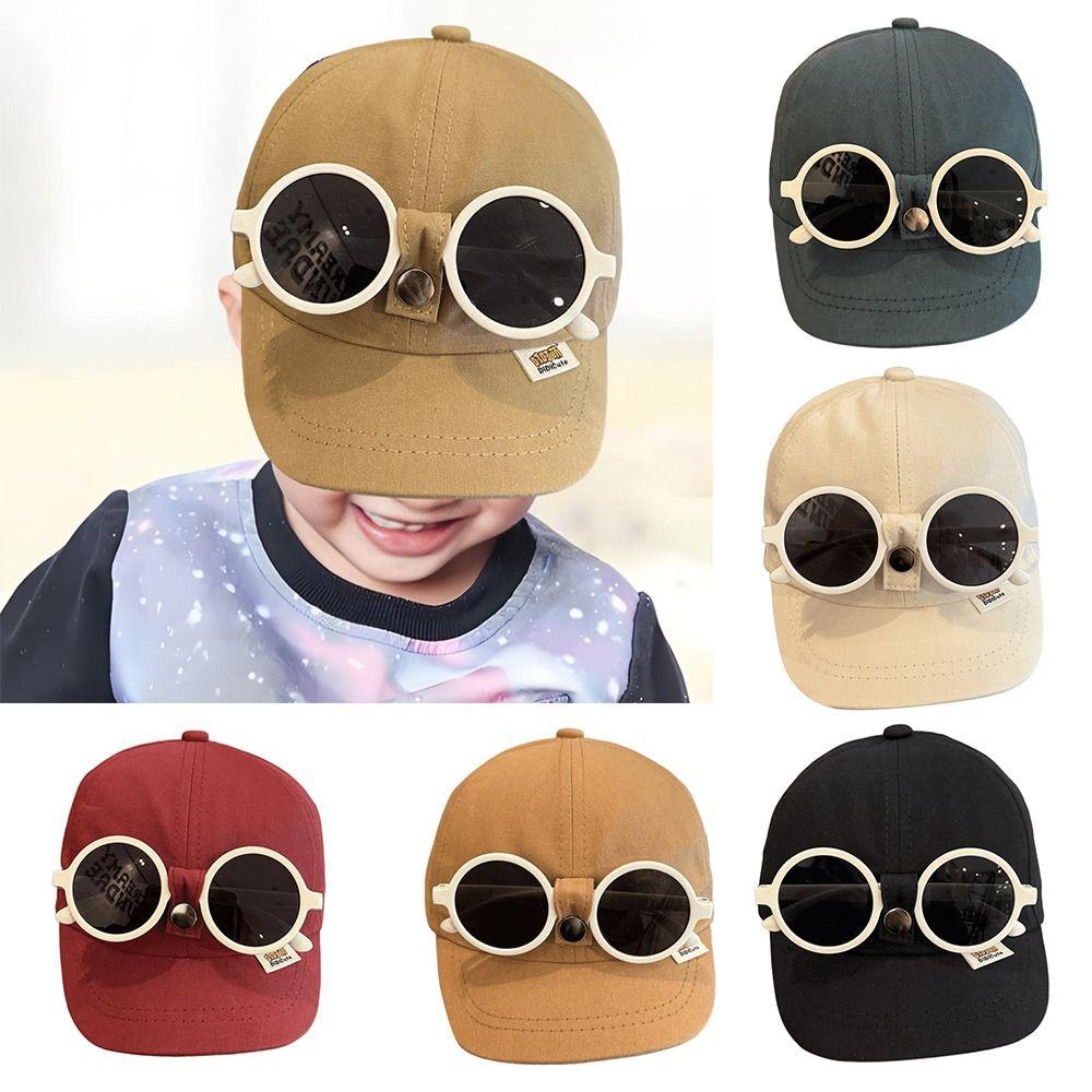 Sunshade Kids Children Sun Visor Hats Sunscreen Hip Hop Hat With Sunglasse Spring Summer Autumn