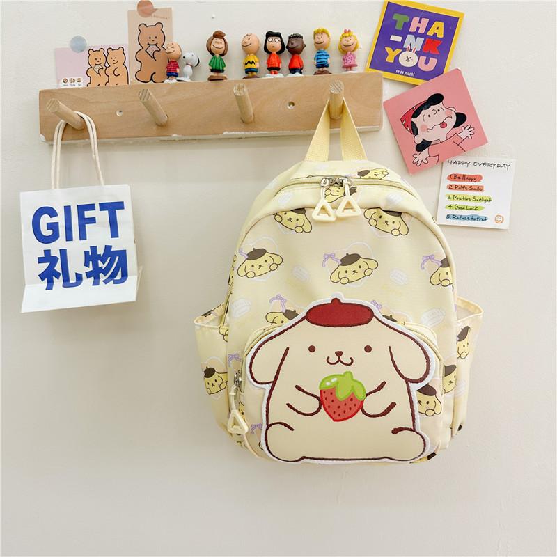 Adorable Cartoon Nylon Backpack For Kids Lightweight School Bag Neutral Style