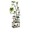 Plant Stand Indoor with Grow Lights, 160cm Tall 9-Tier Lighted Plant Shelf, Metal Corner Plants Holder, 3 Timer & 10 Brightness, Curve-Shaped Flower