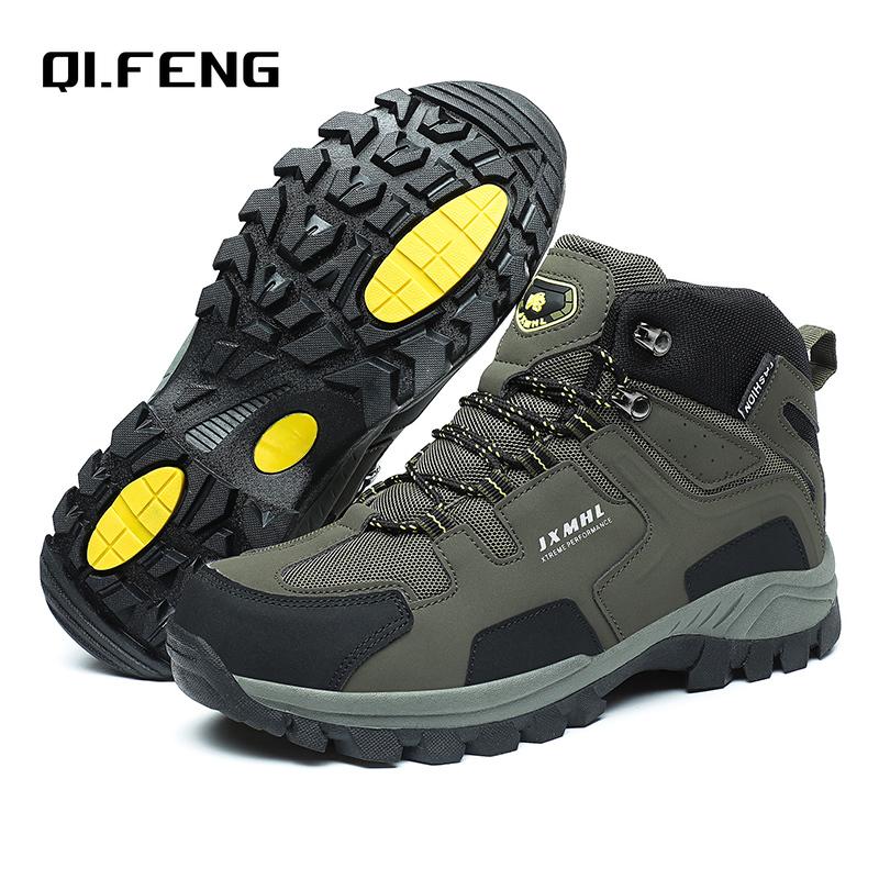Men's High Top Outdoor Hiking Shoes Safety Footwear Outdoor Work Men's Shoes Anti slip and Wear-resistant Casual Sneaker
