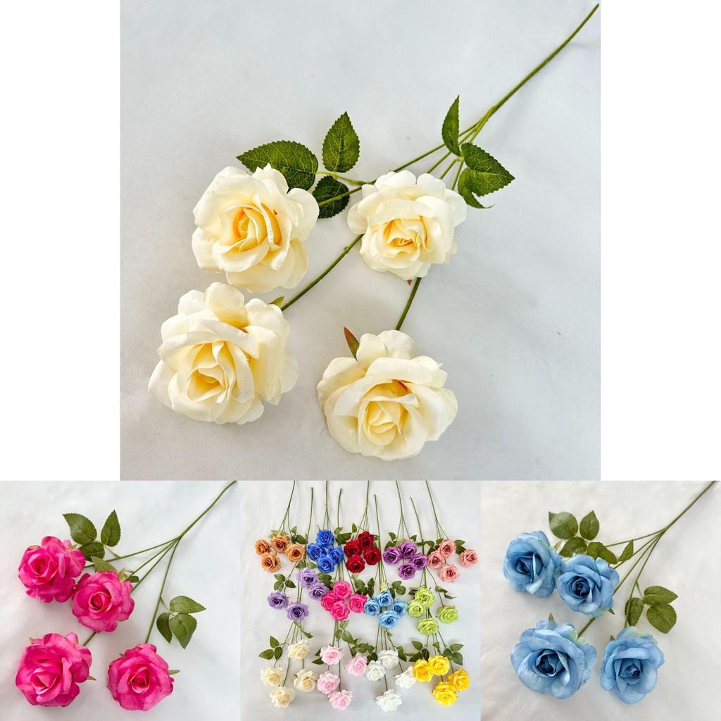 Realistic Silk Rose Branches For Wedding Party Photography Home Decoration
