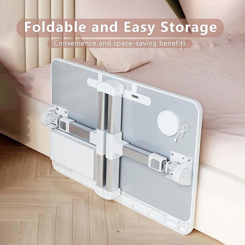 Household Portable Laptop Desk Bedside Adjustable Notebook Stand Grey Foldable Lift Small Table