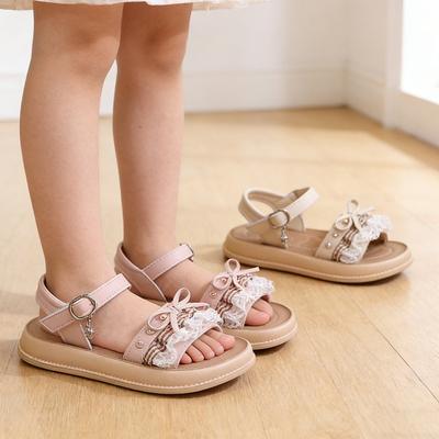Neuer Eingang Kindersandalen mit stilvollem Design, Koreanischer Stil Klettverschluss Prinzessinnenschuhe für Mädchen