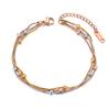 Fashion 316L Stainless Steel Three Layer Weave Necklace Bracelets for Women Flat Snake Chain Handmade Waterproof Jewelry B20126