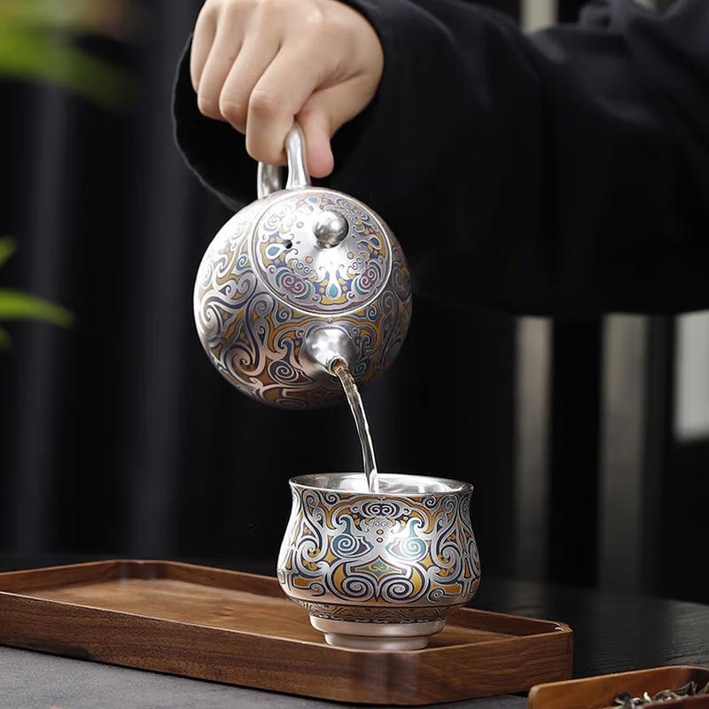 Handmade Gilt Silver Ceramic Teapot