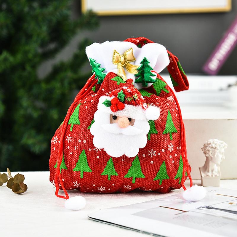Creative Christmas Gift Bag 2020 Three-Dimensional Doll Candy Tote Bag, Classic Snowman Handmade Bundle Bag