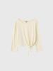 GENERALIDEA Tie-Up Loose Fit Boat Neck T-Shirt [Ivory] / Gf1Lts504