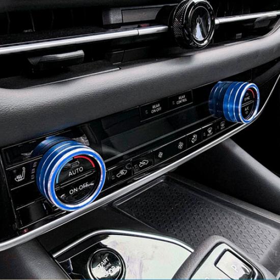 For NISSAN PATHFINDER -2025 Blue Air Condition Knob Button Cover Decor Pair