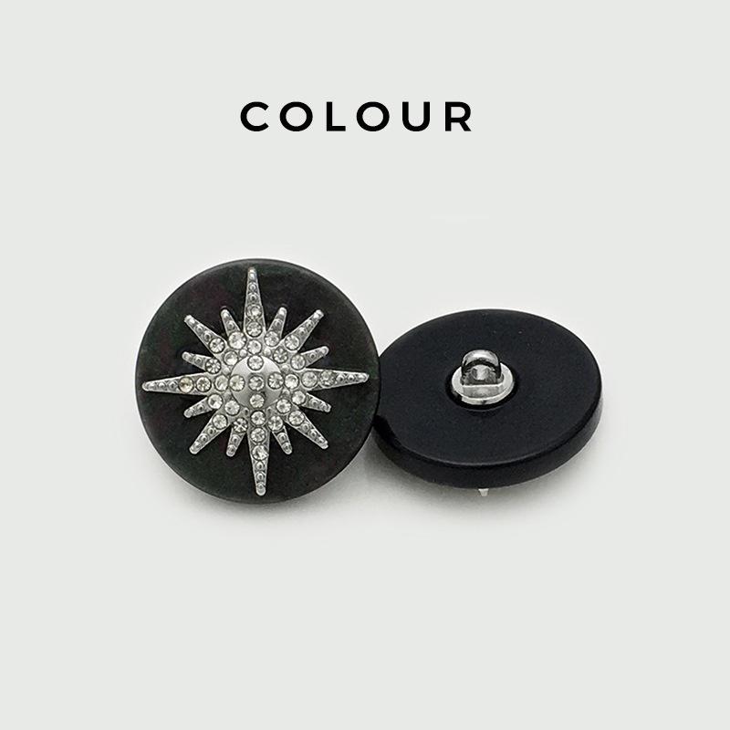 10PCS Of National Style Enamel Colorful Metal Buttons Burnt Blue Palace Oil Square Flower Clothing Button