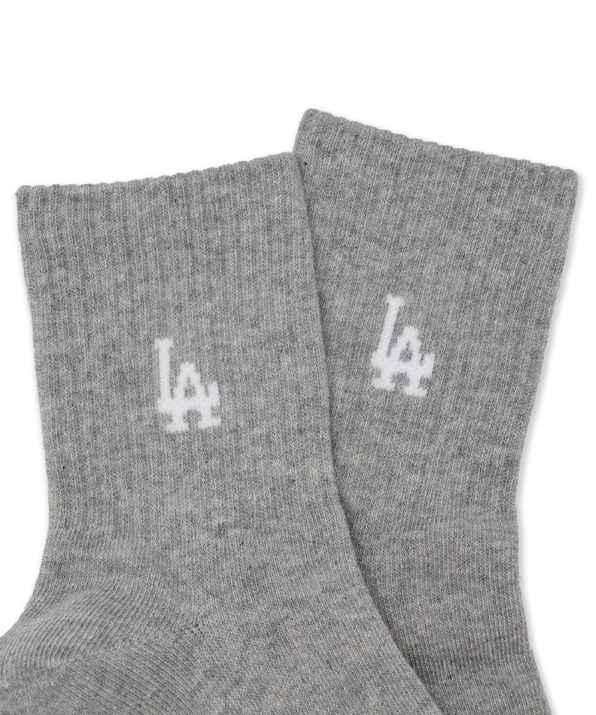 Emelbi Daily Small Logo Mid-Calf Socks 3-Pair Set Mlb (Melange Grey)