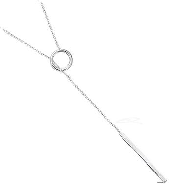 [Q1074] - Silberkette 'Choreographie' Silber (rhodiniert) - 47 cm - 30x2 mm