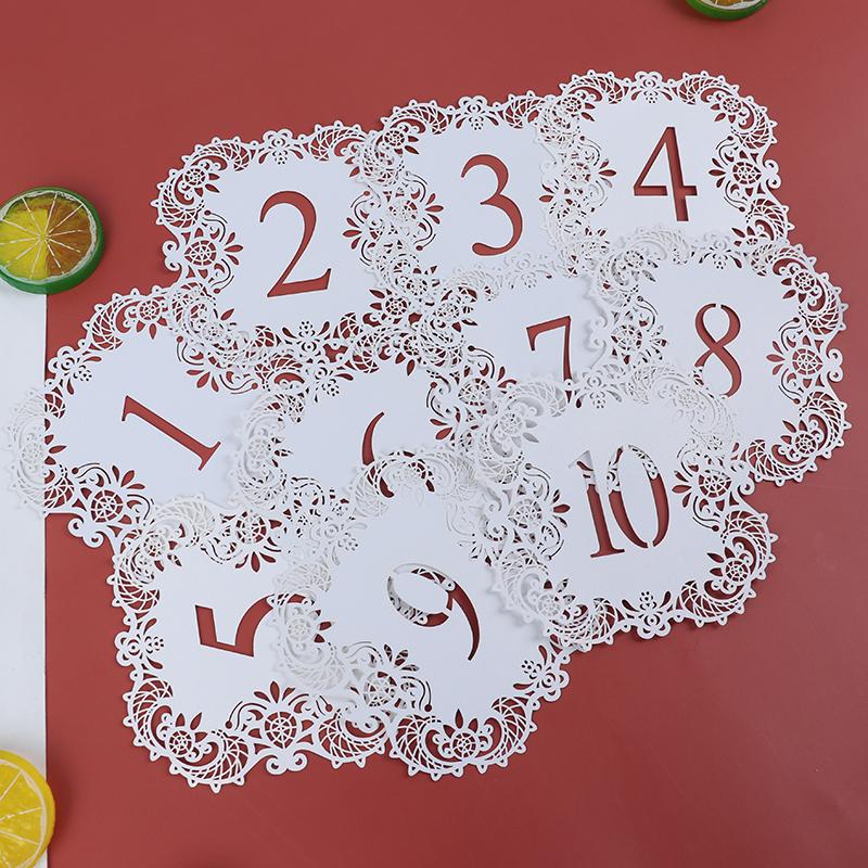 10Pcs/Set Table Numbers 1-10 11-20 Table Number Cards For Weddings Party Banquet