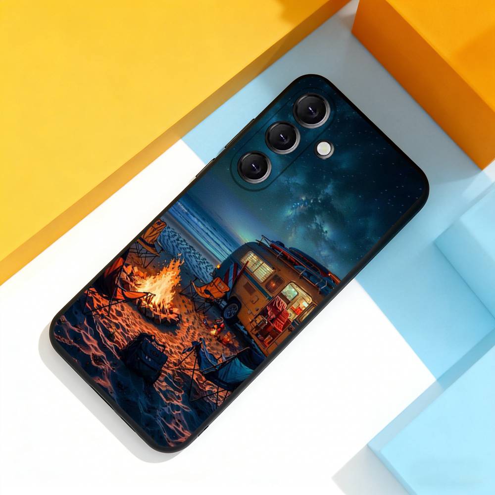 Combi Van Surfs Cool Phone Case For Samsung Galaxy A 73,72,51,53,52,71,22,5G,Note,J7,8,9 Soft Precise Hole Black Cover