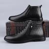 Fashion Winter Plush Genuine Leather Chelsea Men Boots Leather Men Designer Ankle Boot Fashion Casual Business Formal Boots Cowboy Boots