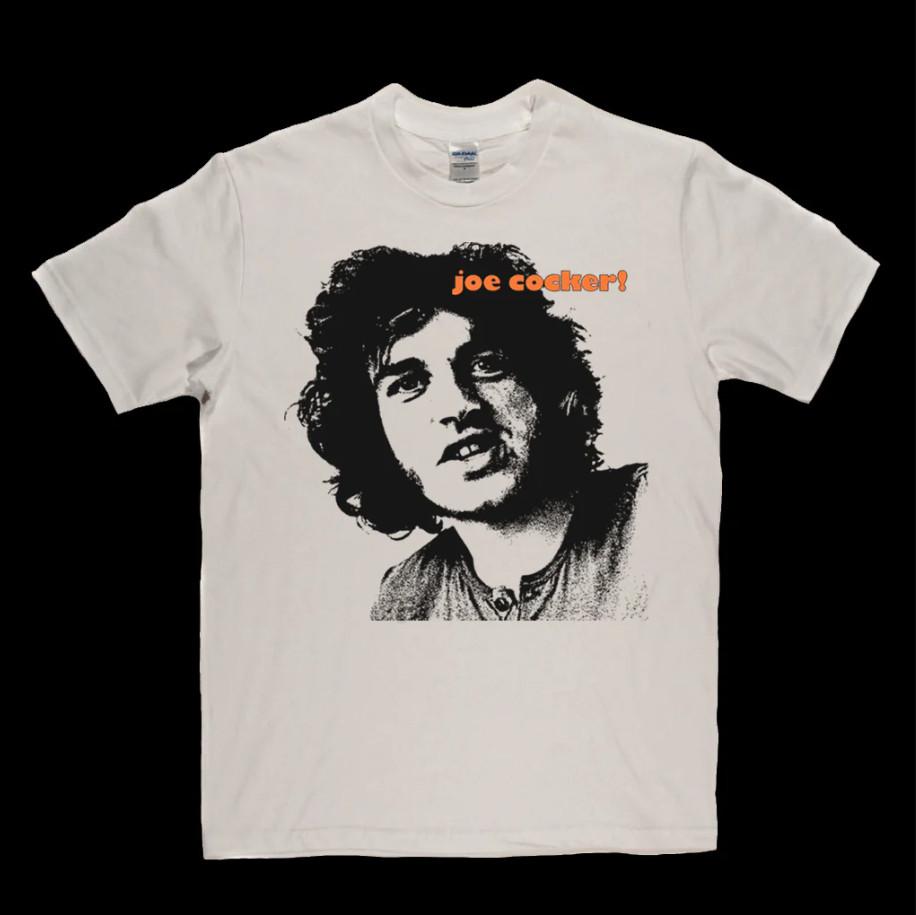 T-shirt Unisex Bianca Ritratto di Joe Cocker Cotone S-5XL BT329