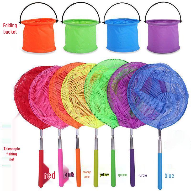 Children's Telescopic Fishing and Butterfly Net with Scoop Bag for Outdoor Exploration