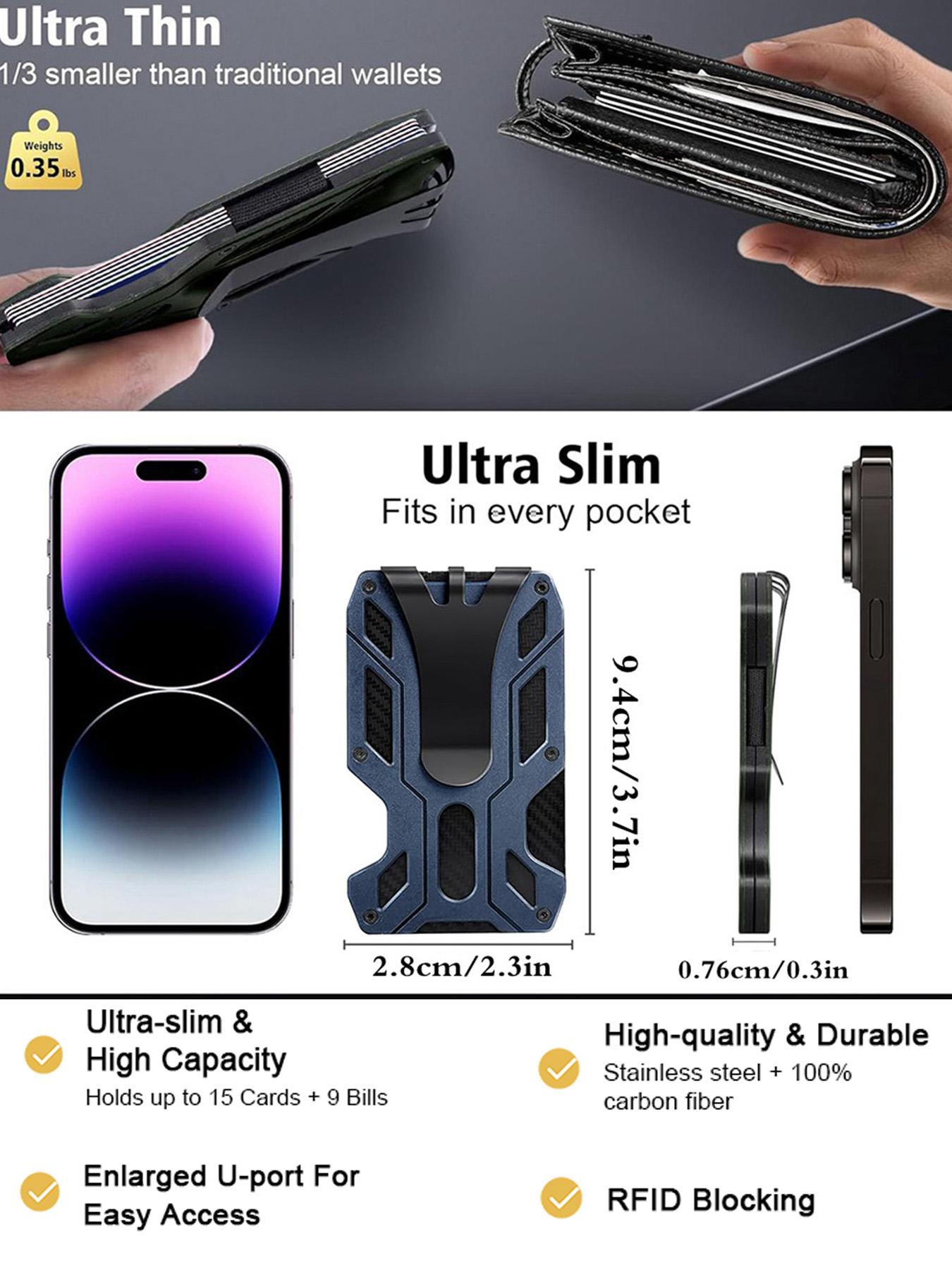 Тонкий мужской кошелек с зажимом для денег — фото 13