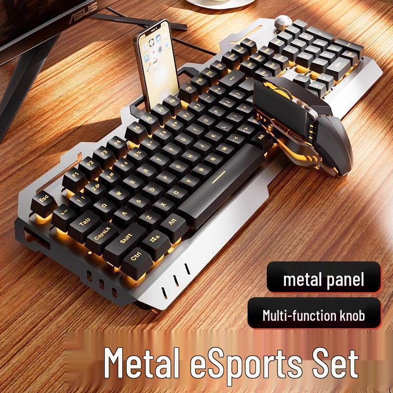 Wired Mechanical Keyboard, Headset & Mouse Set for Gaming and Office Use