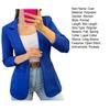 Women Fall Spring Coat Solid Color Lapel Long Sleeve Sraight Open Stitch Patch
