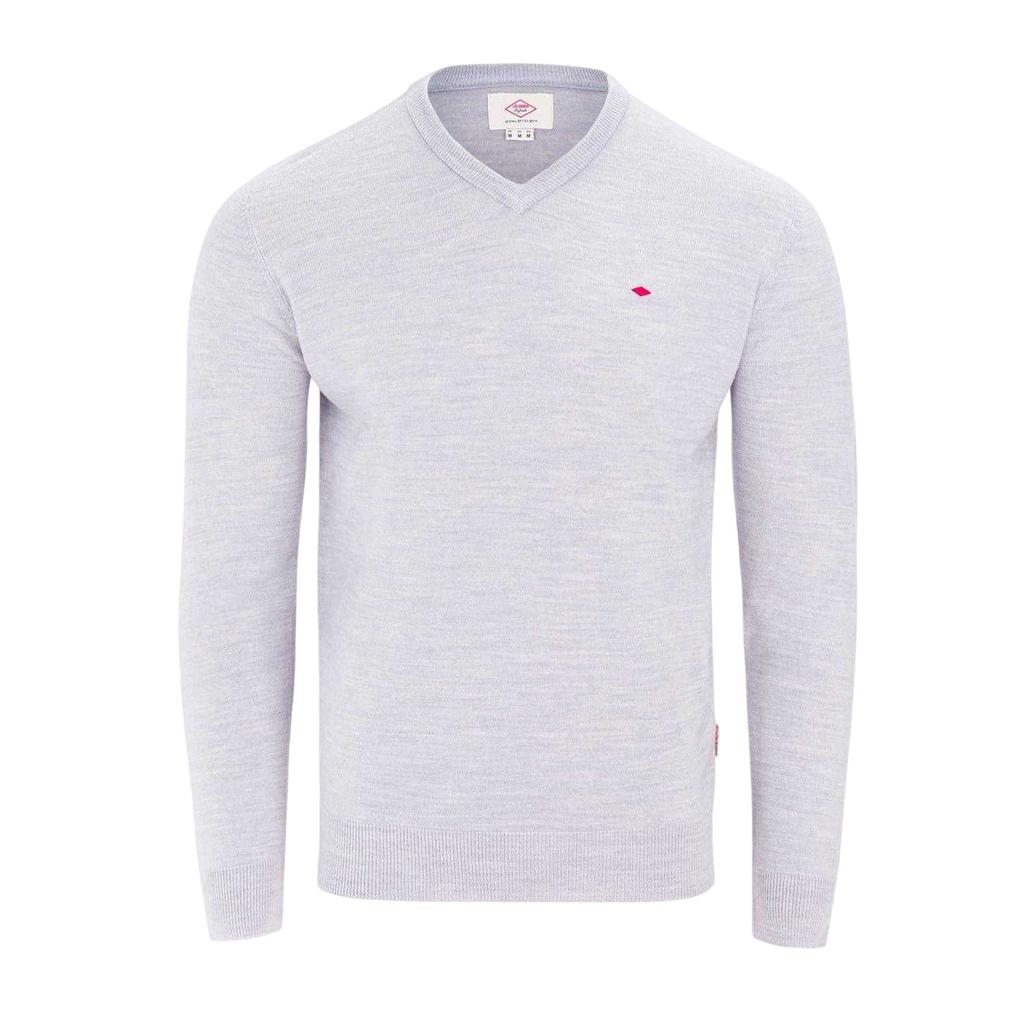 Lee Cooper Mens Embroidered Logo Acrylic V Neck Long-Sleeved Jumper